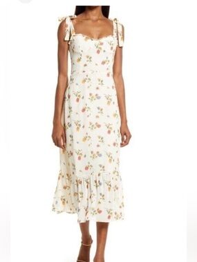 NWT Reformation Cream Floral dress size 8